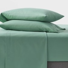 Full Microfiber Sheet Set Sage Green: Polyester, Peached Finish, 4-Piece
