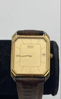 Vintage Seiko Mens 6539-5009 11k Gold-Plated Date Indicator Dress Wristwatch