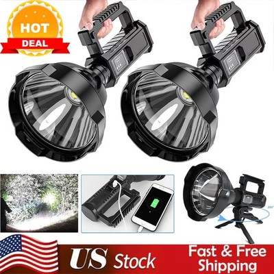 Super Bright LED Searchlight Portable Rechargeable Spotlight Handheld Flashlight