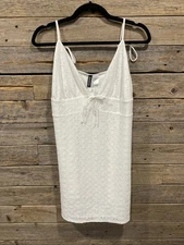 NWT H&M Divided Women’s White Sundress Tie Front Sleeveless Size XL