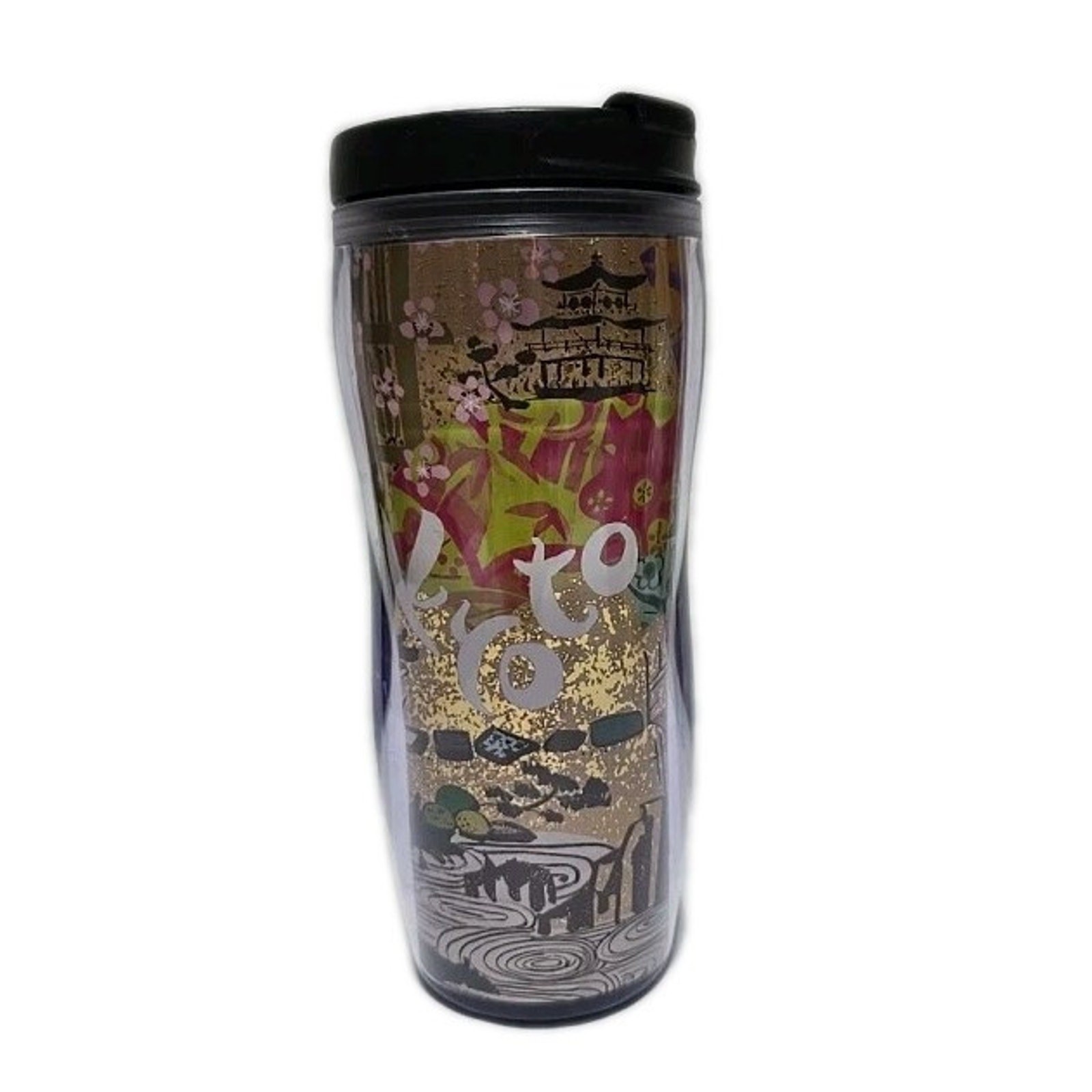 Starbucks 2003 Destinations Coffee Tumbler Kyoto Japan Insulated Plastic 12oz