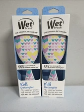 NEW 2X Wet Brush Kids Detangler Midi Hearts Ultra Soft Tangle Brushes