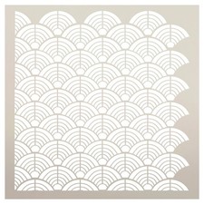 Mixed Media Deco Scale Pattern Wall Art Stencil Reusable - StencilAir