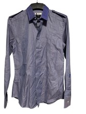 Versace Collection Slim Fit Blue Dress Shirt Size M IT 40 VE4043 New