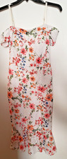Guess Women's Dress White Floral Lace Off Shoulder Midi Size 6