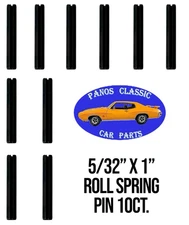 5/32" x 1" Roll Spring Tension Pin Fastener Slotted Plain Finish 10pc Set #867