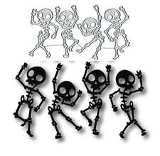 4pcs Halloween Skeleton Man Metal Die Cuts, Halloween Skeleton Man Cutting Di...