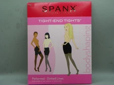 NIP Women's SPANX Tight-End Tights  Patterned-Dotted Lines   Body Shaping C BLK