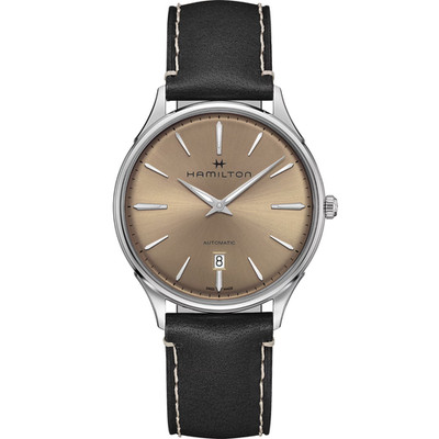 Hamilton Jazzmaster Thinline Automatic Watch Gold Champagne Dial H38525721