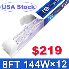 12 Pack 8' Led Shop Light Fixture 8 FT Integrated Led Tube Light Bulbs 6500K LED