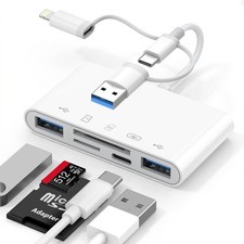 5-in-1 Memory Card Reader, USB OTG Adapter  SD Card Reader for iPhone iPad, ...