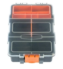 Plastic Storage Box Multi-Section with Removable Tray & Divider 8.5"x6"x2.25"
