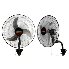 18in Max-Flow 4000CFM Wall Fan 3-Speed Oscillating 2-Pack Black