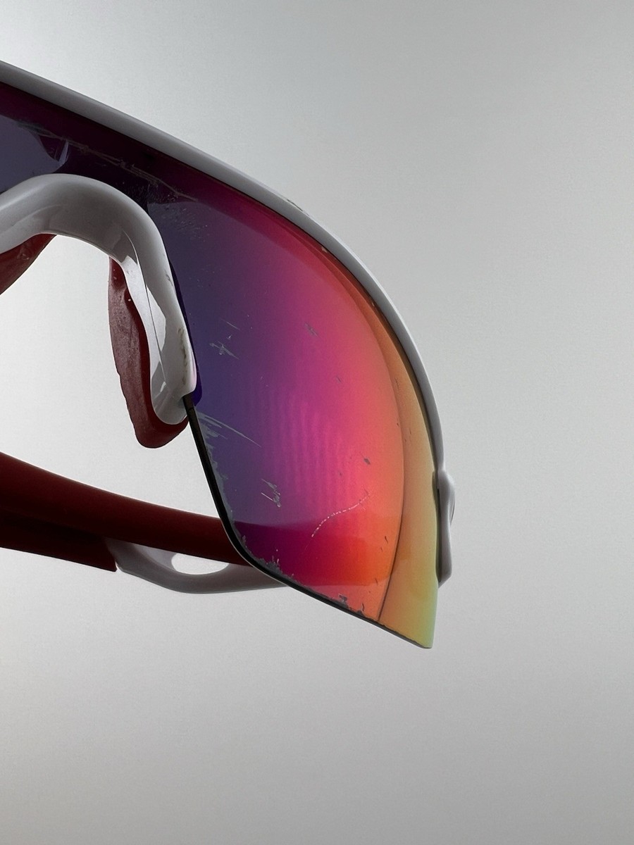 Oakley Radar Polished White Frame Positive Red Iridium Pitch Lens