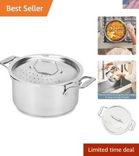 Simply Strain Multipentola in Acciaio Inox con Coperchio di Cottura, 6 Quart, Induzione...