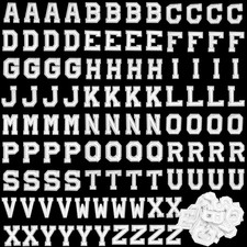 104 Pieces Letter Iron on Patches, Alphabet Sew on Appliques with Embroidered Pa