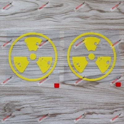 2-Pack Yellow 4'' Nuclear Radiation Warning Symbol Decal Sticker for Car Vinyl Ro