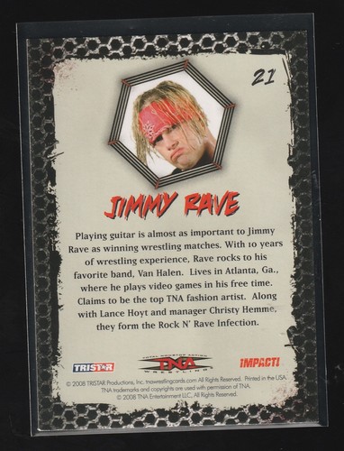 2008 TriStar TNA Impact #21 Jimmy Rave RC - Bild 2 von 2