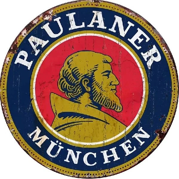 OHNE Blechschild rund Paulaner Bier München Durchmesser 20cm Retro Vintage TEL1631