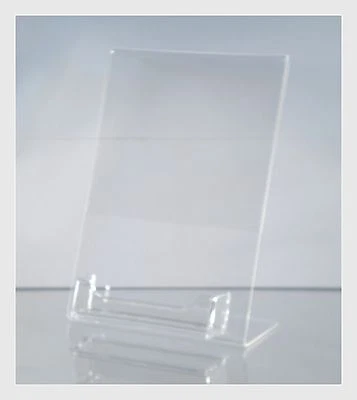 DAZZLING DISPLAYS 10 Acrylic 5" x 7" Slanted Picture Frame Holders with Business Card Holder