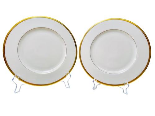 Lenox Tuxedo Vintage Set Of 2 Luncheon Plates 9 1/4" Gold Backstamp Rare - Picture 13 of 17
