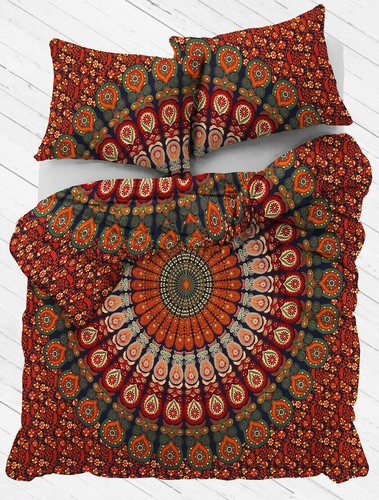Indien Bedding Set Blue Ombre King Duvet Quilt Cover Mandala Hippie Gypsy Set - Picture 28 of 40