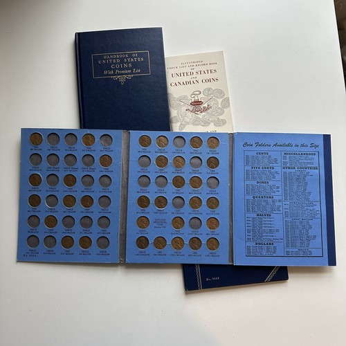 Centavo cabeza Lincoln de Estados Unidos y libros de centavos Roosevelt manual de monedas - Imagen 6 de 11