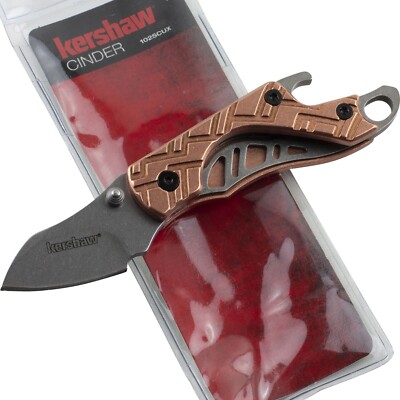 Kershaw Cinder Linerlock Pocket Knife KS1025CUX Copper Finish Bottle Opener