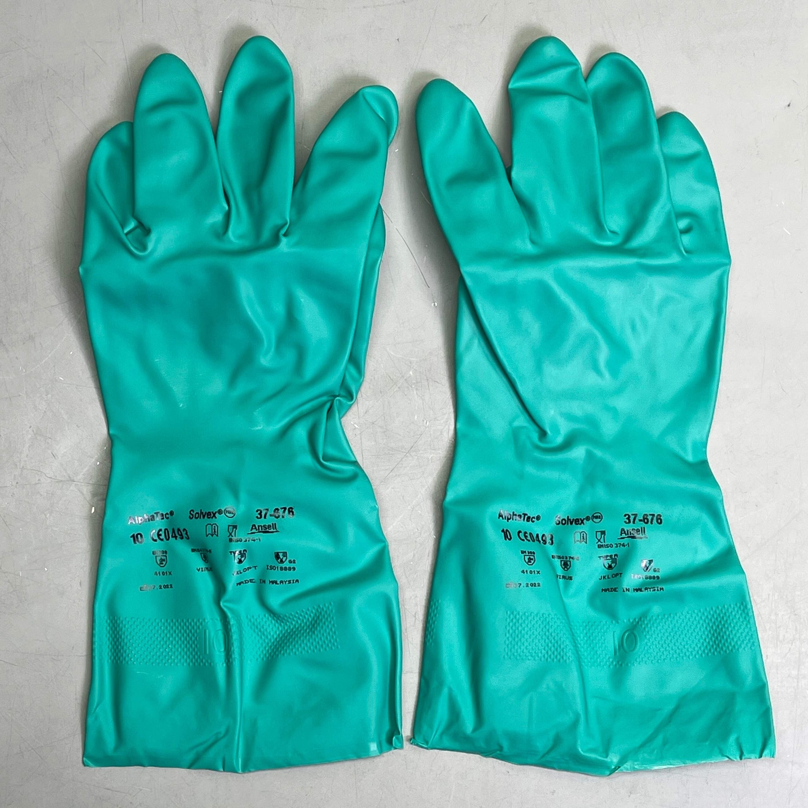ANSELL (6-PACK) Alphatec Solvex Safety Gloves Size-10 Chemical-Resistant 37-676