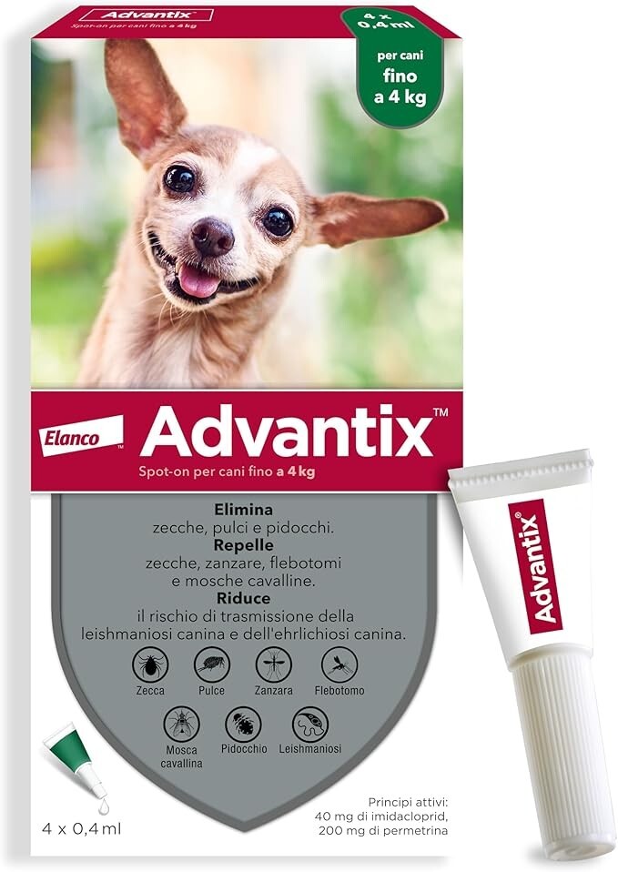 Acquista Advantix Cani 25-40 kg | 4 Pipette | Prezzo Migliore Online