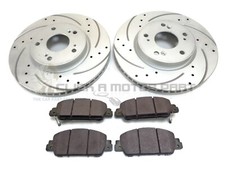 Front 2 Drilled And Grooved Brake Discs And Pads For Honda HR-V 1.5 1.6 15-20