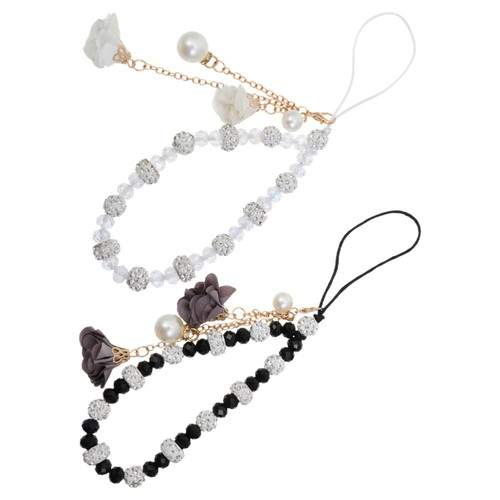 2 Pcs Mobile Phone Decorative Bracelet Cell Wrist Lanyard Flower Lanyards - 第 2/12 張圖片