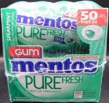 6Pk Mentos Pure Fresh Sugar Free Gum Spearmint 300pc Total Exp:3/27 New & Sealed