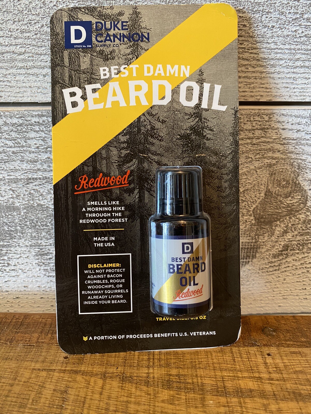 DUKE CANNON BEST DAMN BEARD OIL REDWOOD .5 FL. OZ. Travel Size New On