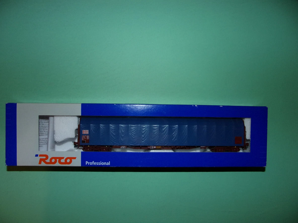 ROCO wagon bâché long bleu 47662 NEUF • EUR 51,00 - FR