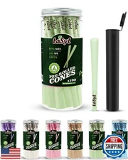 LaSyL Green Pre Rolled Cones | 100 Pack King Size Cones Rolling Paper (4.3inc