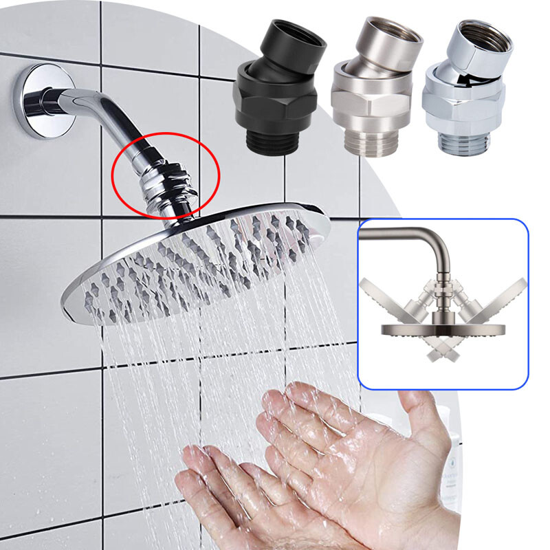 Shower Head Swivel Ball Adapter Adjustable Angle For 1/2 Straight