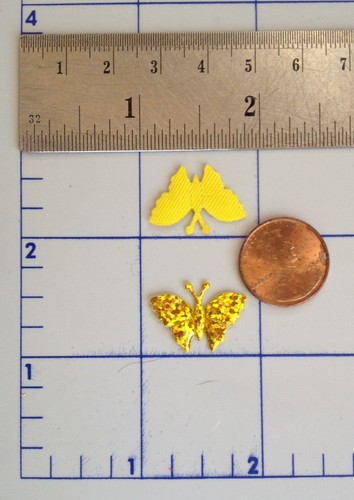 20 Butterflies butterfly Iridescent Gold tiny Embellishment Anniversary Crafts - Picture 4 of 6