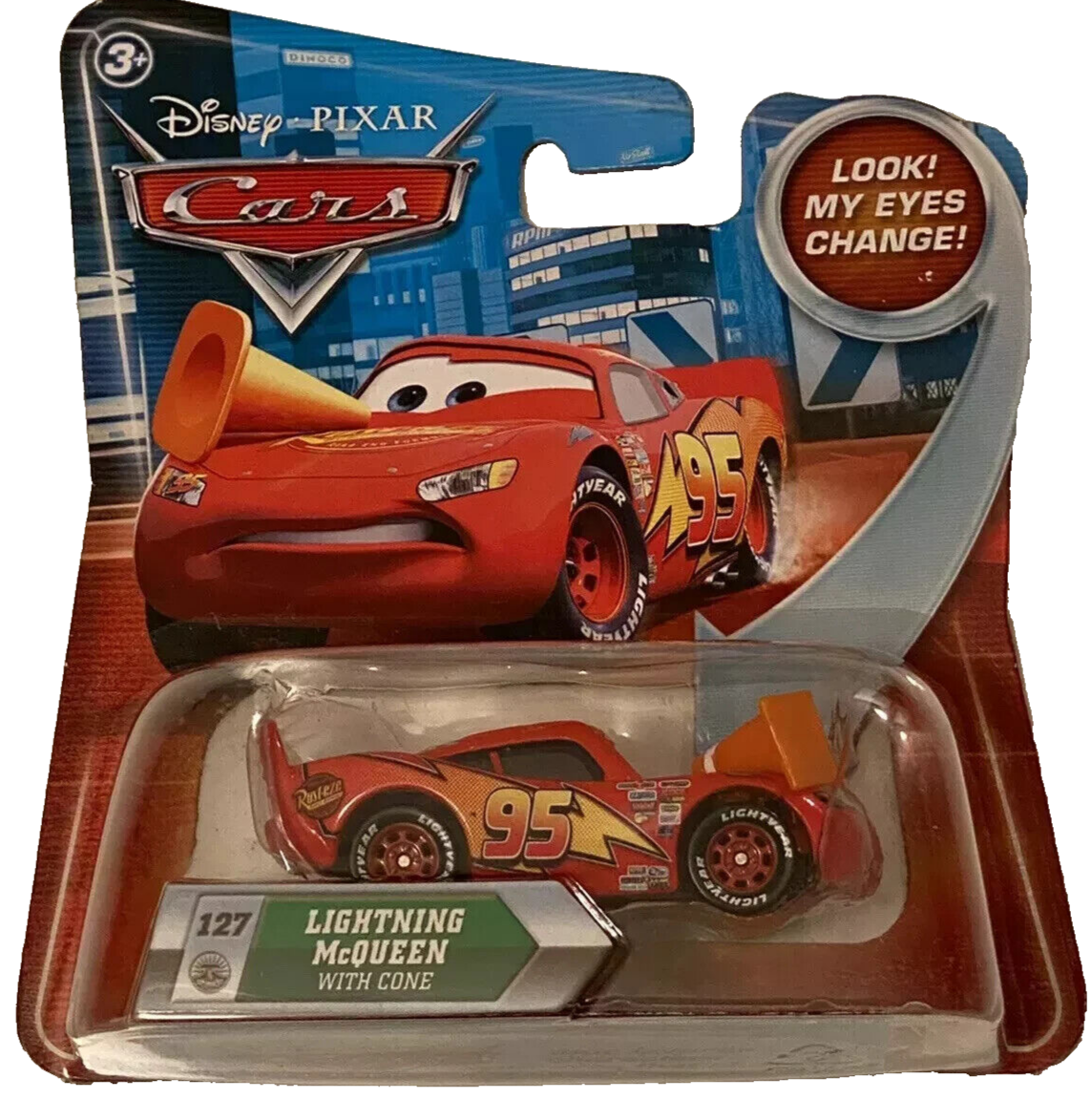 Disney Pixar Cars - 127 Lightning McQueen With Cone for sale