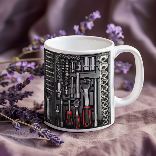 Tasse Mug Fête des Pères Boîte à Outils Mécanicien Drôle Nouveauté Cadeau Anniversaire Lui Papa - Photo 3 sur 4