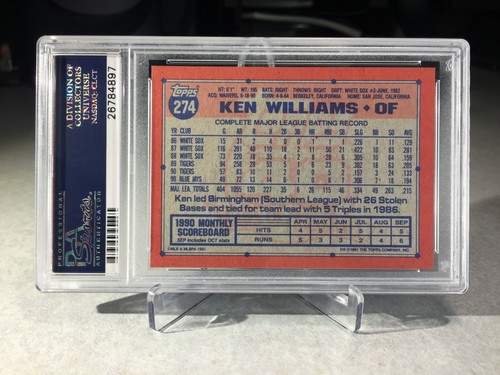 1991 Topps Desert Shield Ken Williams #274 - PSA 9 - Toronto Blue Jays - Picture 2 of 2