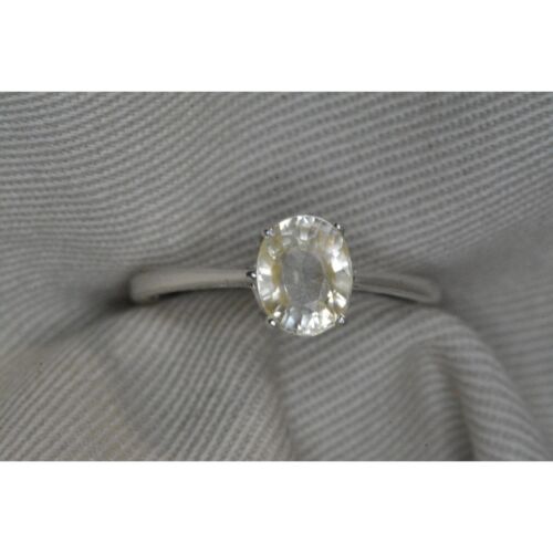 GIA Certified 1.68ct Natural Yellow Sapphire Sterling Silver Ring Unheated U88