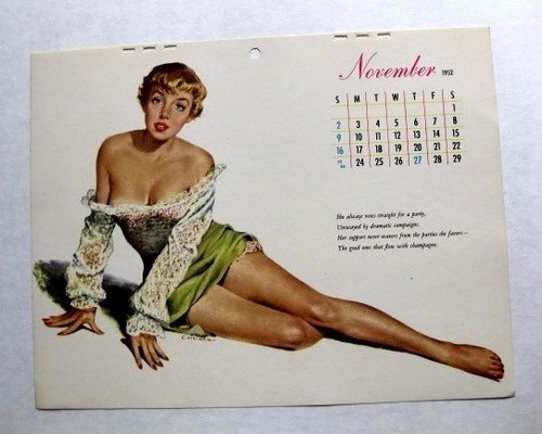 november-1952-chiriaka-pinup-girl-calendar-page-blond-ready-for-party