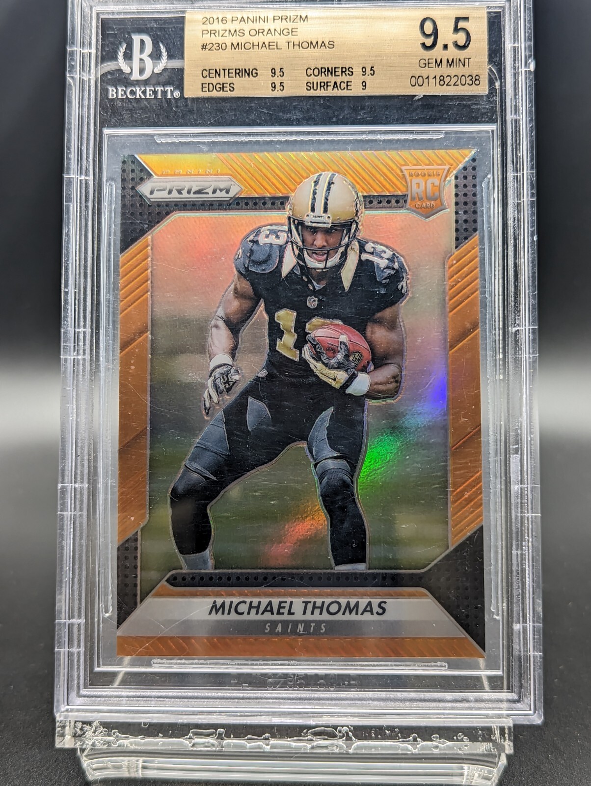 2016 Prizm Orange Prizm Rookie Michael Thomas /299 RC Gem Mint BGS 9.5
