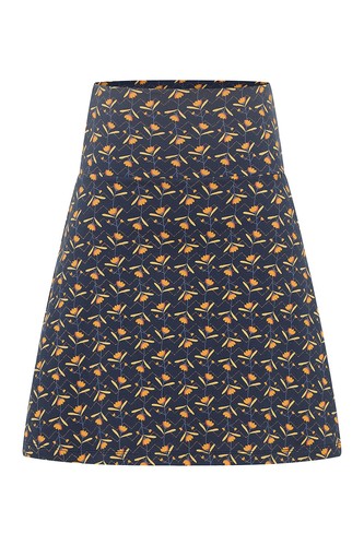 TRANQUILLO Falda Flores Patrón de Flores Orangeblau Algodón Stretch S24F03 - Picture 5 of 6