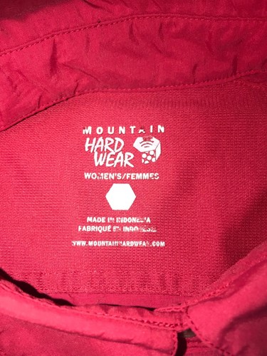 Mountain Hardwear Shirt Red Roll Tab Sleeve Button Hidden Pocket Vented Sz M #f - Picture 7 of 8