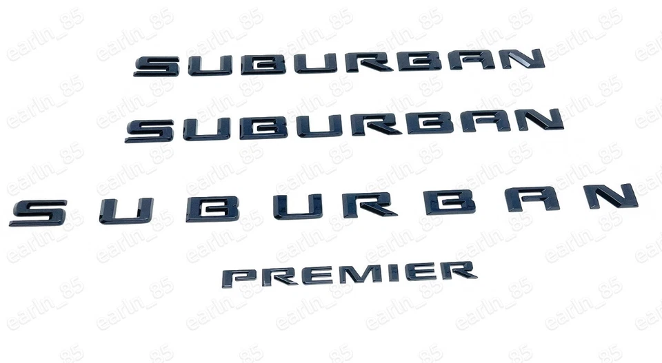 Kit de insignia emblema trasero puerta PREMIER negro brillante Chevrolet Suburban 2021-2025 OEM Foto 4 de 4