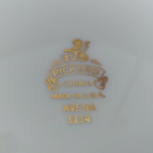 Pickard Fine China Avena 1114 Brot & Butter Teller mit Silberfutter 6 1/8" - Bild 5 von 6