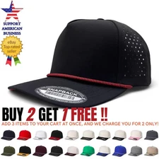 Mens Waterproof Baseball Cap With Rope Adjustable Snapback Trucker Hat with Rope