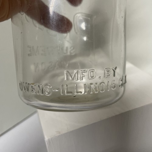 QUART Jar Mason Presto Supreme Owens-Illinois Glass Co #5 Round Zinc Lid - Picture 8 of 8